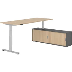 Schreibtisch Office Eiche elektrische Höhenverstellung 200 x 80 cm