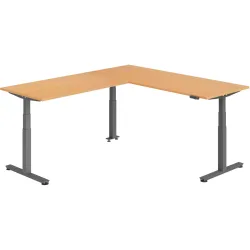 Schreibtisch Office Buche elektrische Höhenverstellung 240 x 200 cm