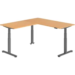 Schreibtisch Office Buche elektrische Höhenverstellung 200 x 180 cm