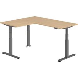 Schreibtisch Office Eiche elektrische Höhenverstellung 160 x 180 cm