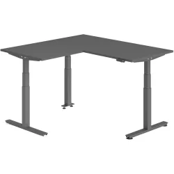 Schreibtisch Office Graphit elektrische Höhenverstellung 160 x 160 cm