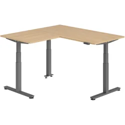 Schreibtisch Office Eiche elektrische Höhenverstellung 160 x 160 cm