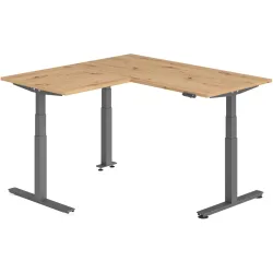 Schreibtisch Office Asteiche elektrische Höhenverstellung 160 x 160 cm