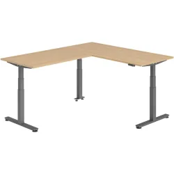Schreibtisch Office Eiche elektrische Höhenverstellung 220 x 180 cm