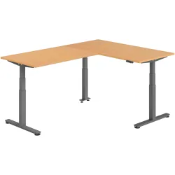 Schreibtisch Office Buche elektrische Höhenverstellung 220 x 160 cm