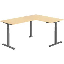 Schreibtisch Office Ahorn elektrische Höhenverstellung 220 x 160 cm