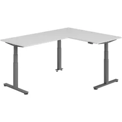 Schreibtisch Office Grau elektrische Höhenverstellung 220 x 160 cm