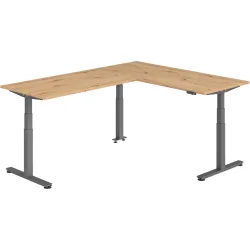 Schreibtisch Office Asteiche elektrische Höhenverstellung 240 x 180 cm