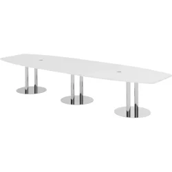 Besprechungstisch Office Weiss 400 x 130 cm - Farbe: weiss/Chrome