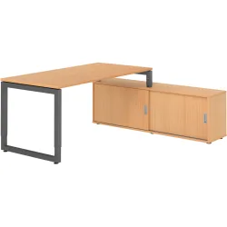 Schreibtisch Office Buche manuelle Höhenverstellung 160 x 80 cm