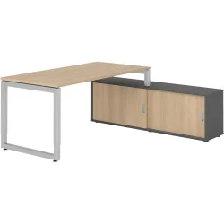 Schreibtisch Office Eiche manuelle Höhenverstellung 160 x 80 cm