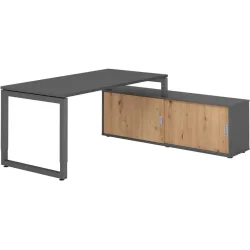 Schreibtisch Office Graphit manuelle Höhenverstellung 160 x 80 cm