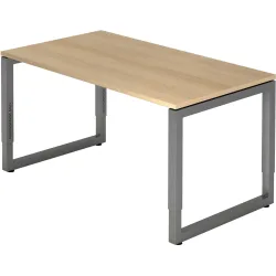 Schreibtisch Office Eiche manuelle Höhenverstellung 140 x 80 cm
