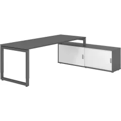 Schreibtisch Office Graphit manuelle Höhenverstellung 200 x 80 cm
