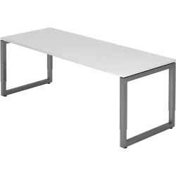 Schreibtisch Office Weiß manuelle Höhenverstellung 200 x 80 cm - Farbe: weiss
