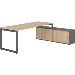 Schreibtisch Office Eiche manuelle Höhenverstellung 200 x 80 cm