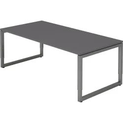 Schreibtisch Office Graphit manuelle Höhenverstellung 200 x 100 cm