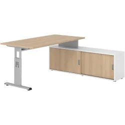 Schreibtisch Office Eiche manuelle Höhenverstellung 160 x 80 cm