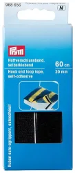 Prym Klettband / Haftverschlussband schwarz 20 mm 60 cm selbstklebend