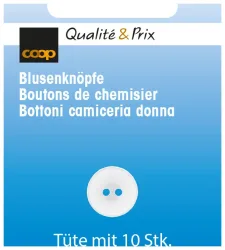 Coop Blusenknopf weiss 12 mm 10 Stk.