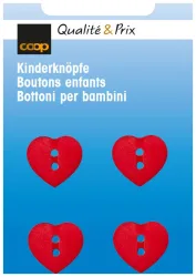 Coop Kinderknopf rot 15 x 15 mm 4 Stk.