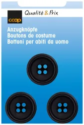 Coop Anzugknopf schwarz 20 mm 3 Stk.
