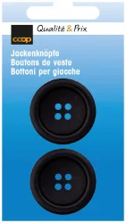 Coop Anzugknopf schwarz 28 mm 2 Stk.