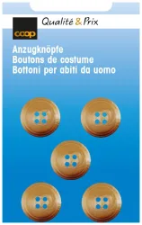 Coop Anzugknopf beige 15 mm 5 Stk.