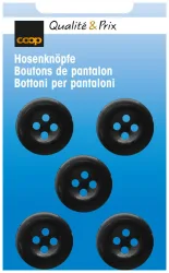 Coop Hosenknopf schwarz 18 mm 5 Stk.