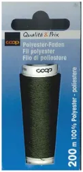 Coop Polyester Faden 200m schwarz 1008