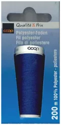 Coop Polyester Faden 200 Meter blau 1445
