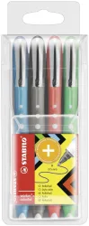 Stabilo Tintenroller worker+ colorful medium 4er Etui