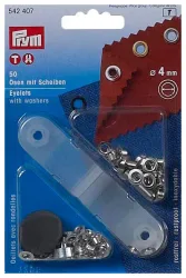 Prym Ösen + Scheiben silber 4 mm 50 Stk.