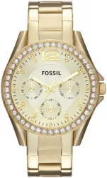 Fossil Damenuhr Riley Edelstahl Gold