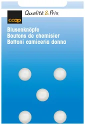 Blusenknopf weiss 8 mm 5 Stk.