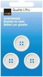 Jackenknopf weiss 20 mm 3 Stk.