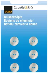 Blusenknopf weiss 10 mm 6 Stk.