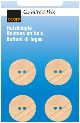 Holzknopf beige 18 mm 4 Stk.