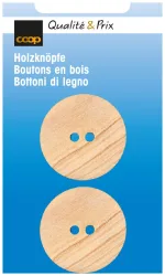 Holzknopf beige 28 mm 2 Stk.