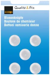 Blusenknopf weiss 12 mm 5 Stk.