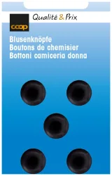 Blusenknopf schwarz 12 mm 5 Stk.