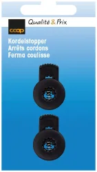 Kordelstopper flach rund schwarz 17 mm 2 Stk.
