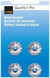 Blusenknopf transparent 15 mm 4 Stk.
