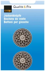 Jackenknopf altsilber 23 mm 2 Stk.