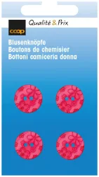 Blusenknopf pink 15 mm 4 Stk.