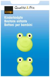 Kinderknopf Frosch hellgrün 20 mm 2 Stk.