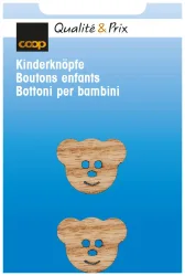 Kinderknopf Teddy mittelbraun 18 mm 2 Stk.