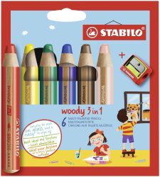 Stabilo Malstift woody 3 in 6er Etui mit Spitzer