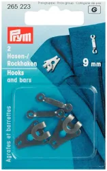 Prym Hosen oder Rockhaken + Stege schwarz 9 mm 2 Stk.
