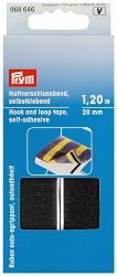 Prym Klettband / Haftverschlussband schwarz 20 mm 1.2 m selbstklebend